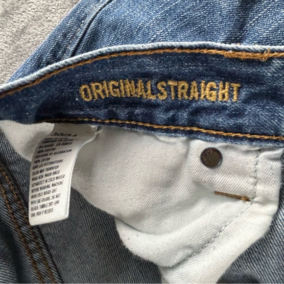 American Eagle Original Straight Jeans Mens 30 X 34 Med Wash All Cotton Denim - Picture 9 of 11